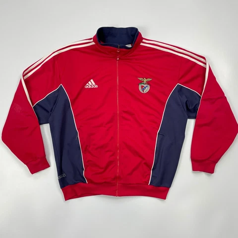 Benfica Vintage Adidas Training Jacket Football Soccer Red Top size L Cover
