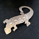 Native Navajo Handmade Stamped Lizard Pin Gecko Sterling Silver 13681