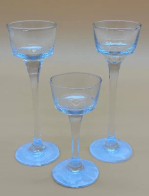 Candelabros de vástago largo 6,5" y 4,5" base gruesa lote de 3 Foto 1 de 4