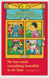 Ferien Kirche Schule Prediger 3:11 Sommer religiöse Postkarte - Bild 1 von 2