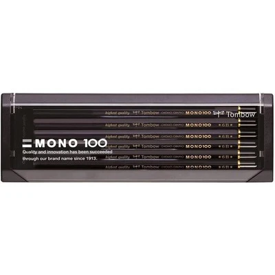 [MONO-100-6B-12] TOMBOW Lot de 12 Crayons Graphite Haute Qualité MONO 100 6B - Photo 1/3