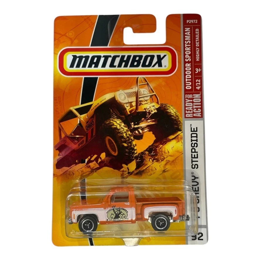 Camión Matchbox Outdoor Sportsman '75 Chevy Stepside #92 naranja 1:64 diecast MBX Foto 1 de 1