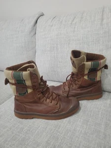 Palladium Brown Leather Boots Mens  11 EUR 44.5 GRUNGE Natural Classic Mountain - Picture 1 of 8