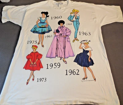 Camiseta DG1 1995 Mattel Barbie Años Jerry Leigh PUNTADA ÚNICA BRILLANTE De Colección XL Foto 1 de 4