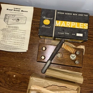 Marples 7734 Holzschraube Box & Stahl Gewindebohrer Sheffield England Neu aus altem Lagerbestand Vintage Größe 3/4 Zoll - Bild 1 von 3