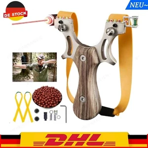 Profi Jagd Steinschleuder Slingshot Katapult Mit Laser-Sportschleuder Gummiband - Bild 1 von 14
