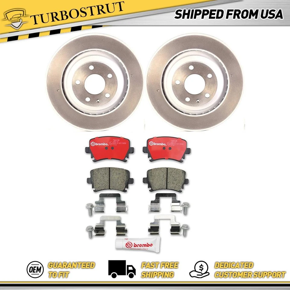 Kit de pastillas de freno rotores de freno traseros OE Brembo Prime para Audi A6 Quattro 2005-2009 Foto 1 de 4