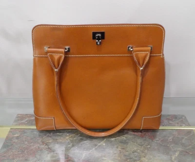 Lambertson Truex Whiskey Brown Leather Top Handle Bag Satchel VGC - Image 1 of 4