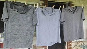 3 UNDER ARMOUR Performance Polos grau schwarz Gr. XL - Bild 1 von 8