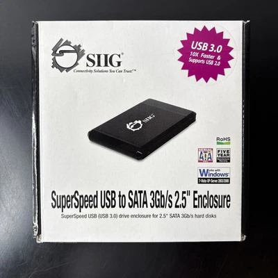 SIIG SuperSpeed USB to SATA 3Gb/s 2.5' Enclosure New/Openbox - Image 1 of 2