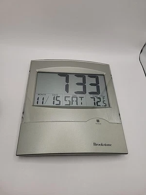 Brookstone Compact Digital Clock Thermometer with Calendar Alarm - Image 1 of 4