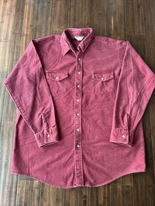 Camisa de Franela Gamuza Hecha en EE. UU. De Colección para Hombres 3XL Borgoña Manga Larga - Imagen 1 de 10