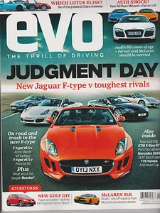 EVO UK MAGAZINE JUNE'13, JUDGMENT DAY NEW JAGUAR F-TYPE V TOUGHEST RIVALS. - Foto 1 di 1