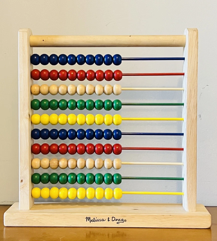 Cuentas de madera Melissa & Doug ábaco matemáticas conteo educativo 100 cuentas multicolores Foto 1 de 1