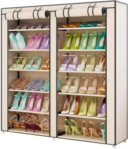 Scarpiera Armadio Salvaspazio 7 Ripiani 115X30X110Cm Fino a 36 Paia Di Scarpe St - Foto 1 di 12