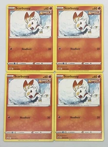 POKEMON TCG Chilling Reign SCORBUNNY x4 4x Juego Común #026/198 Paquete Fresco Casi Nuevo - Imagen 1 de 1