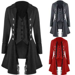 Medieval Women Gothic Lace Long Sleeve Vintage Coat Steampunk Victorian Jacket - Picture 1 of 10