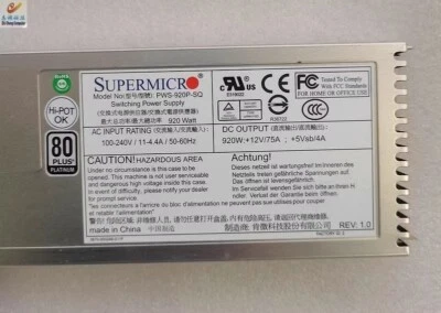 Módulo de alimentación Ultra Micro PWS-920P-SQ 920W usado 1 pieza Foto 1 de 4