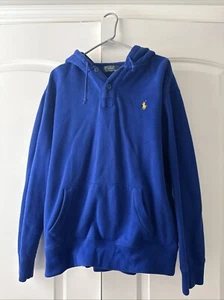 Vintage Polo Ralph Lauren Hoodie Sweatshirt Herren XL Blau Pony Logo Rugby Y2K - Bild 1 von 2
