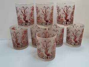 Vasos de colección 8 MCM Neiman Marcus antiguos esmerilados vajilla cóctel rocas - Imagen 1 de 8