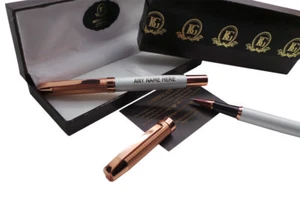 LUXUS KUGELSCHREIBER ROSEGOLD im Etui GRATIS GRAVUR Name Gravur Top Qualität Designer - Bild 1 von 3