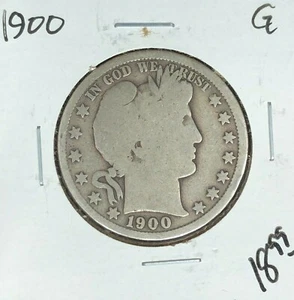 1900 BARBER SILVER HALF DOLLAR ~ GOOD ~NICE COIN~ - Picture 1 of 2