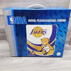 Los Angeles Lakers NBA Super Soft Royal Plush Raschel Throw Blanket 40" x 50" - Picture 1 of 3