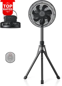 20000mAh Battery Operated Oscillating Floor Fan Remote Control 4 Speeds Quiet - Picture 1 of 12