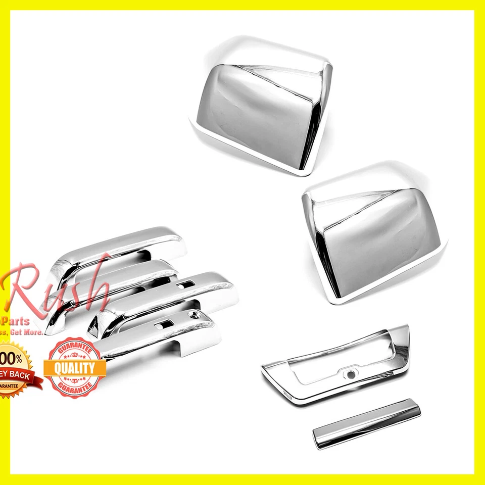 PARA FORD F150 2015-2017 4D MANIJA DE PUERTA CROMADA + PUERTA TRASERA + CUBIERTAS DE ESPEJOS COMBO INTELIGENTE Foto 1 de 1