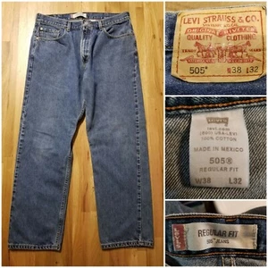 Levi's 505 Blue Jeans Tag 38 x 32" (Actual 36.5 x 30.5) Regular Fit Straight  D - Picture 1 of 8