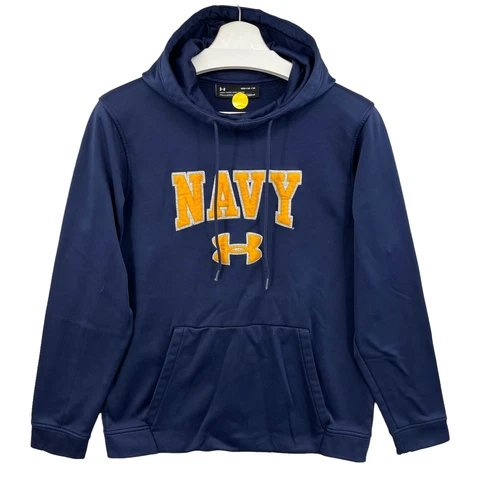 Navy Midshipmen Sweatshirt Hoodie Mens Medium Under Armour Coldgear Pullover Cover