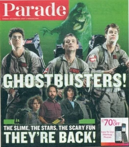 PARADE - GHOSTBUSTERS COVER - THEN AND NOW -DAN AYKROYD -BILL MURRAY -PAUL RUDD - Picture 1 of 1