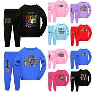 Kids Girls Boys Sprunki Pyjamas Tops Pants Outfits Nightwear Set Sleepwear Gifts - Picture 1 of 53