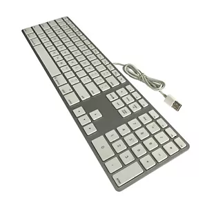 Original Apple A1243 Wired USB Aluminum Slim Keyboard White w/Keypad - Picture 1 of 4