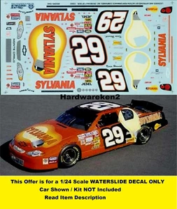 NASCAR DECAL #29 SYLVANIA 2002 BGN MONTE CARLO KEVIN HARVICK SLIXX 1/24 - Bild 1 von 2