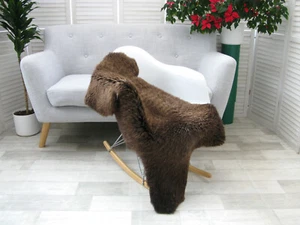 SHEEPSKIN RUG BRITISH HERDWICK REAL SOFT DENSE FUR SKIN NATURAL CHAIR COVER J378 - Picture 1 of 15
