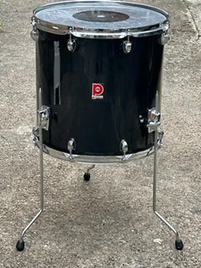 VINTAGE PREMIER 16''x 16'' Floor Tom with Legs Black Made in England - Picture 1 of 17