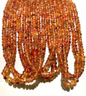 Orangish-Red Songea Sapphire Gemstone Beads Faceted Sapphire 3mm Rondelle Beads 