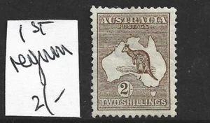 Kangaroo 1913 2/- Brown 1st Wmk MINT REGUMMED - Picture 1 of 2
