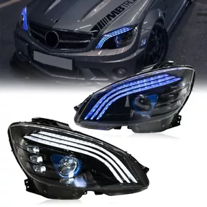 FULL LED Headlights For Mercedes-Benz C-Class W204 2008-2010 Start up Animation - Picture 1 of 22