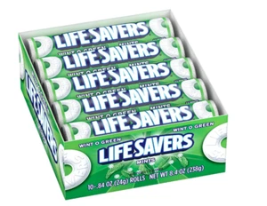 !!!! Rollos de menta Life Savers Wint-O-Green tamaño único 0,84 onzas caja de 20 unidades - Imagen 1 de 2