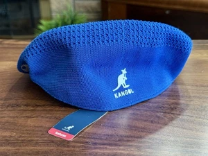 Kangol Tropic 504 Ventair Flat Cap Newsboy Cabbie Golf Driving Hat Blue XL - Picture 1 of 12