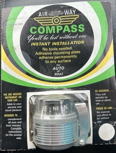 Vintage AIR WAY Model 595 Auto Boat Plane COMPASS Sealed New Old Stock Rat Rod - Foto 1 di 4