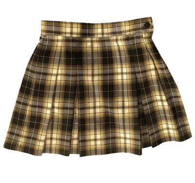 Saia escolar xadrez estilo 868 azul cáqui uniforme feminino Dennis tamanho 10 plus 2” - Imagem 1 de 4