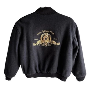 Vintage MGM Movie Studio Varsity Jacke Kinder Unisex Gr. XL Wolle schwarz gelb - Bild 1 von 11