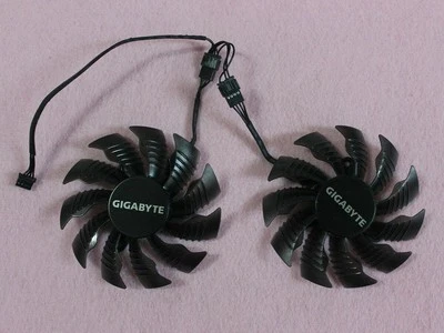 Pair Fans Cooler Fan For GIGABYTE GTX 960 R9 380 380X 390 390X PLA09215S12H 87mm - Image 1 of 4