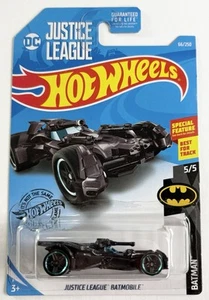 2021 Hot Wheels DC Batman 5/5 Black Justice League Batmobile #66 1:64 Scale Car - Picture 1 of 9