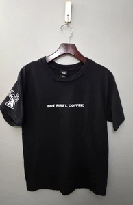 Alfred Coffee T-Shirt Men’s Medium Black Cotton Short Sleeve “But Coffee First” - Picture 1 of 6