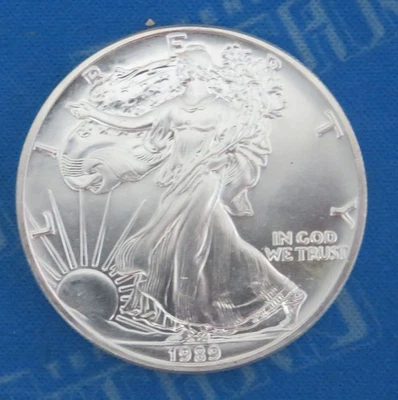 1989 United States American Silver Eagle Dollar 1oz Fine Silver Uncirculated - Image 1 of 4