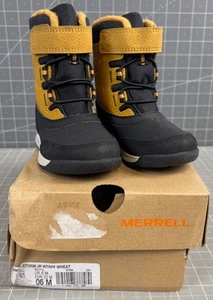 Merrell Boys Waterproof Snow Boots Wheat Black Size 6 US / 22 EU New In Box - Picture 1 of 8